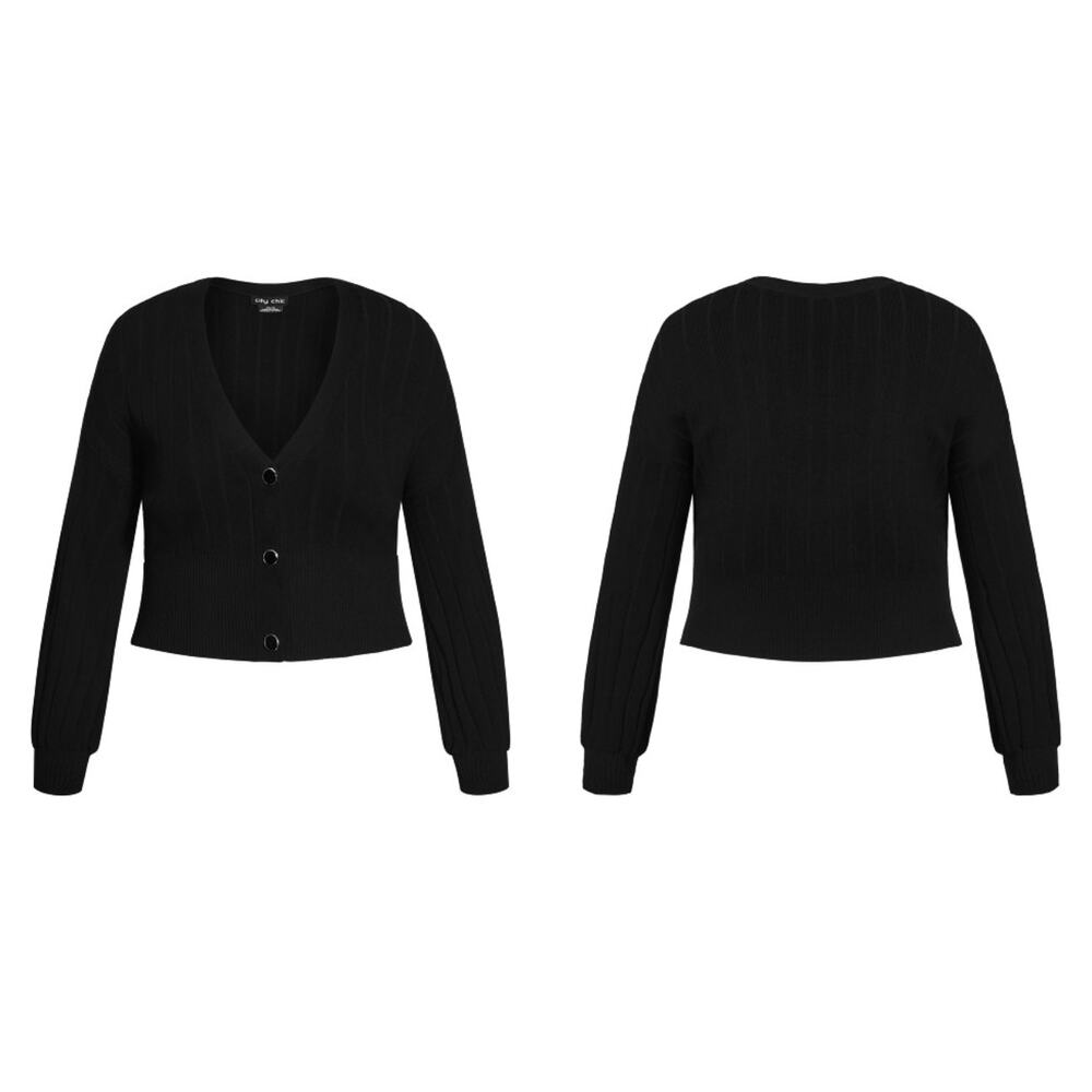 NWT City Chic Sassy Knit Cardigan in Black